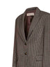 Dark brown houndstooth viscose blend Gedesa single-breasted blazer