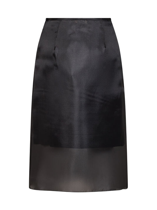 Onyx organza Geremia midi skirt