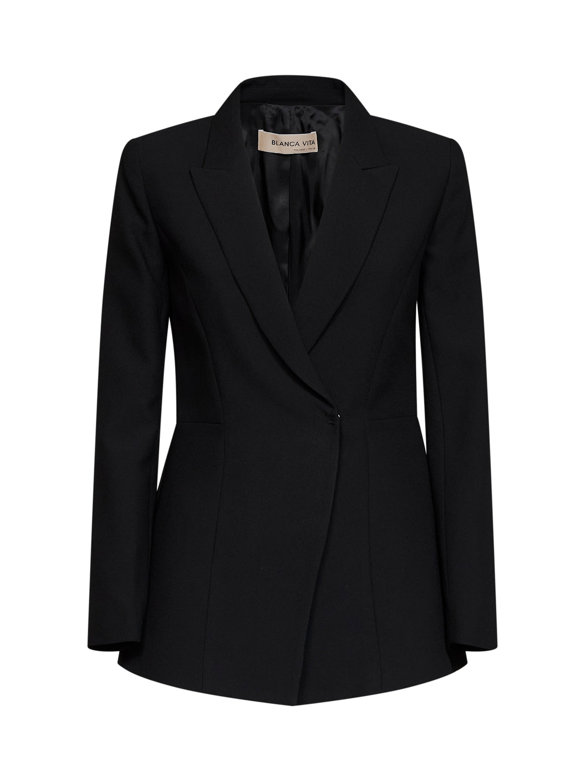 Black crêpe Gimba double-breasted blazer