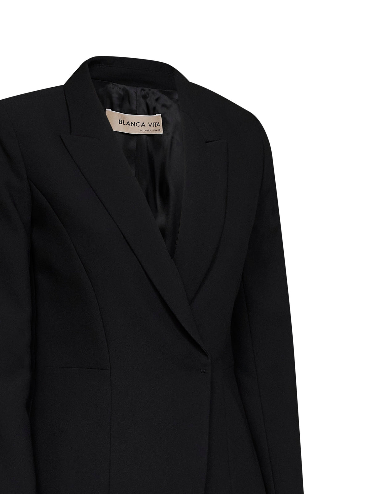 Black crêpe Gimba double-breasted blazer