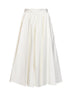 Gonna midi a ruota Golia in popeline stretch bianco
