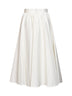 Gonna midi a ruota Golia in popeline stretch bianco