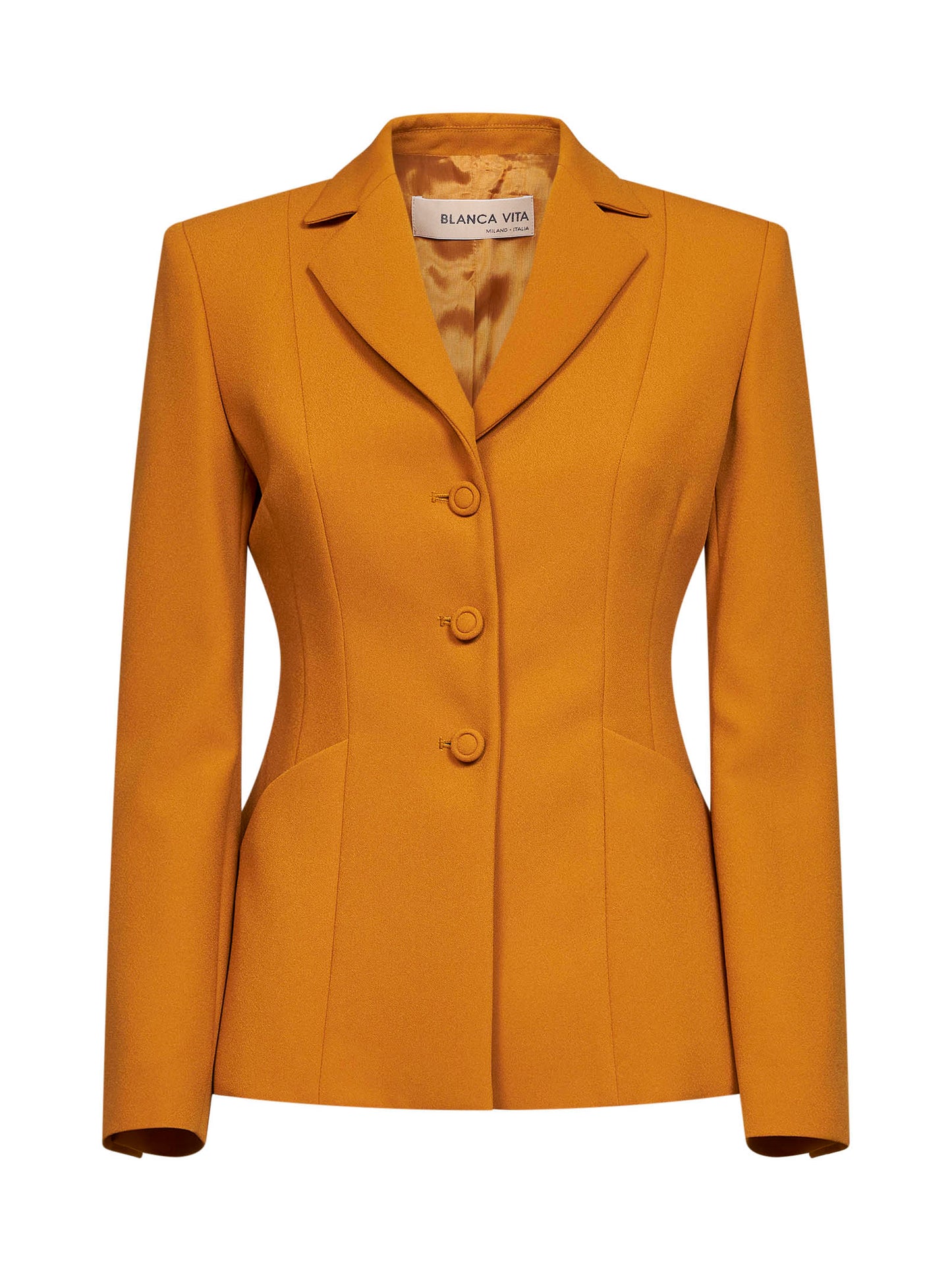 Ochre crêpe Gregis fitted jacket