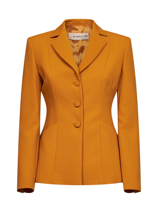 Ochre crêpe Gregis fitted jacket