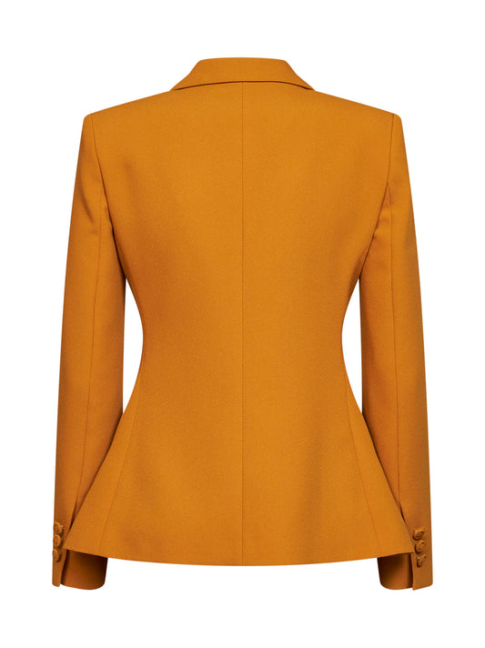Ochre crêpe Gregis fitted jacket