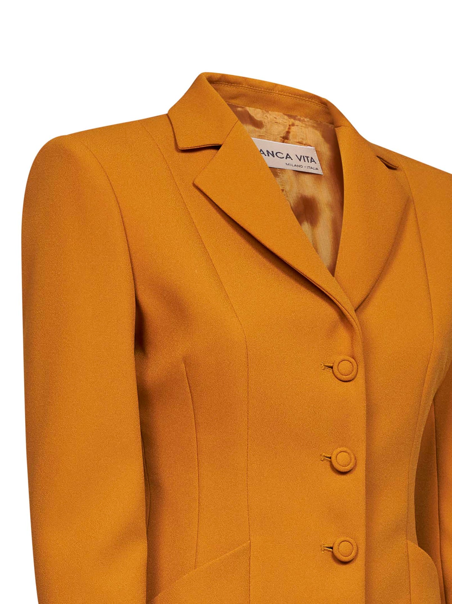 Ochre crêpe Gregis fitted jacket