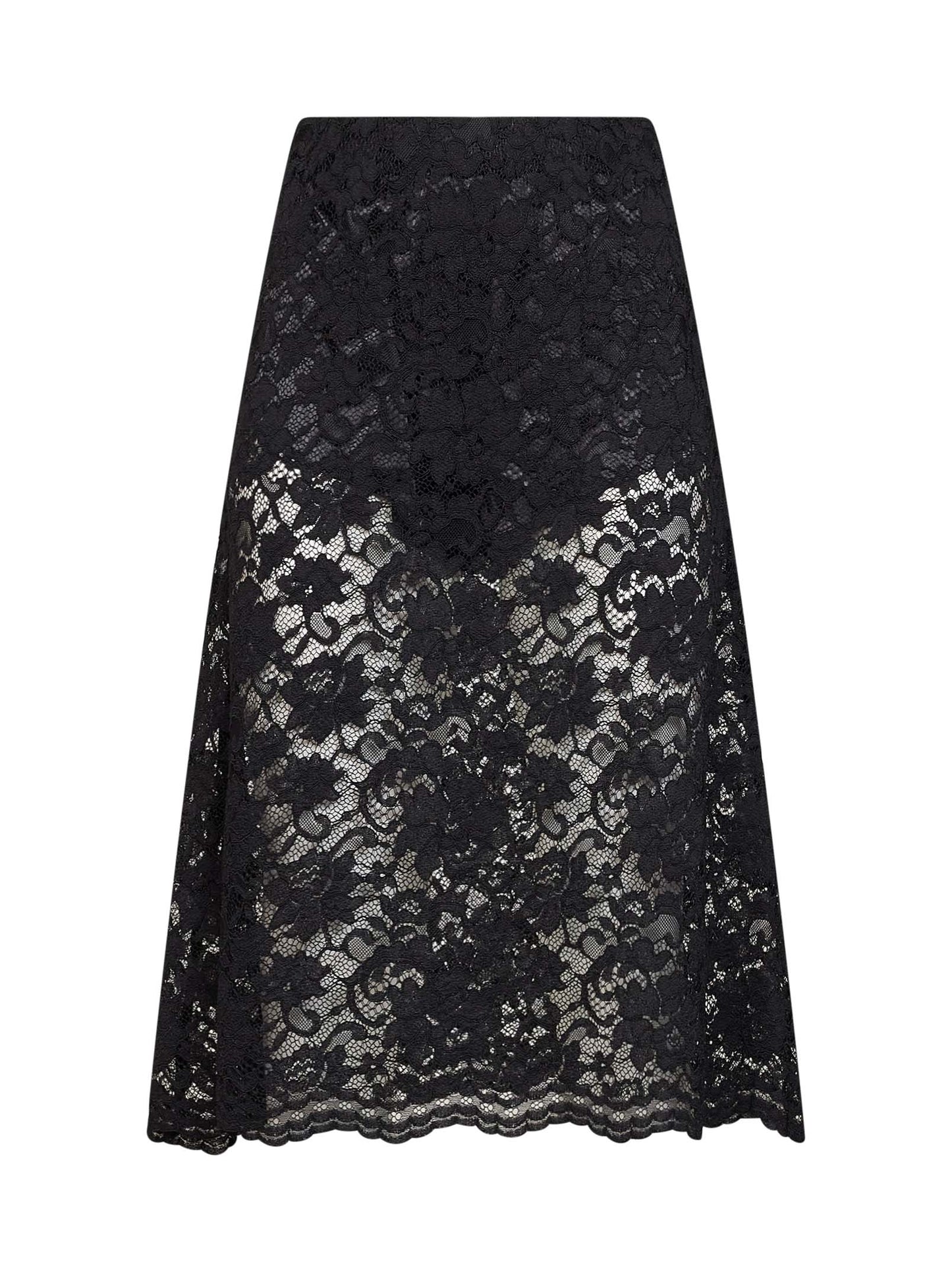 Onyx lace Gyraz flared skirt