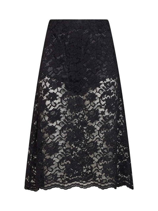 Onyx lace Gyraz flared skirt