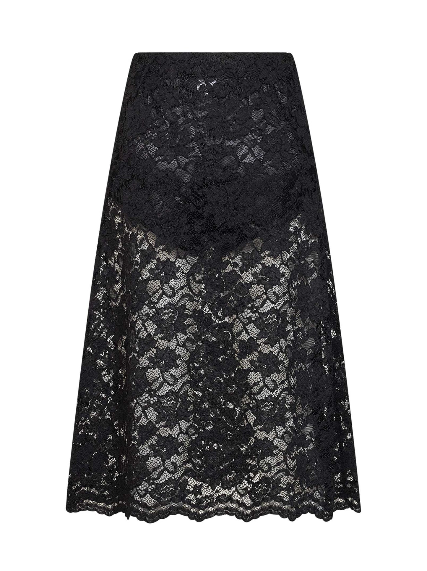 Onyx lace Gyraz flared skirt