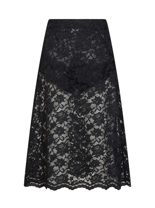 Onyx lace Gyraz flared skirt