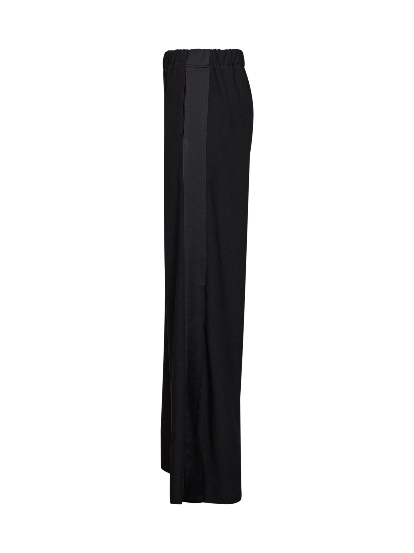 Pantaloni ampi Pika in crêpe nero