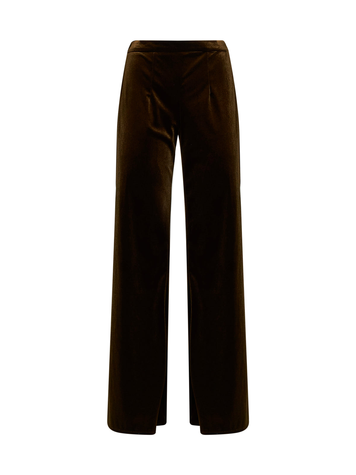 Pantaloni a zampa Polder in velluto stretch oliva
