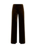 Pantaloni a zampa Polder in velluto stretch oliva
