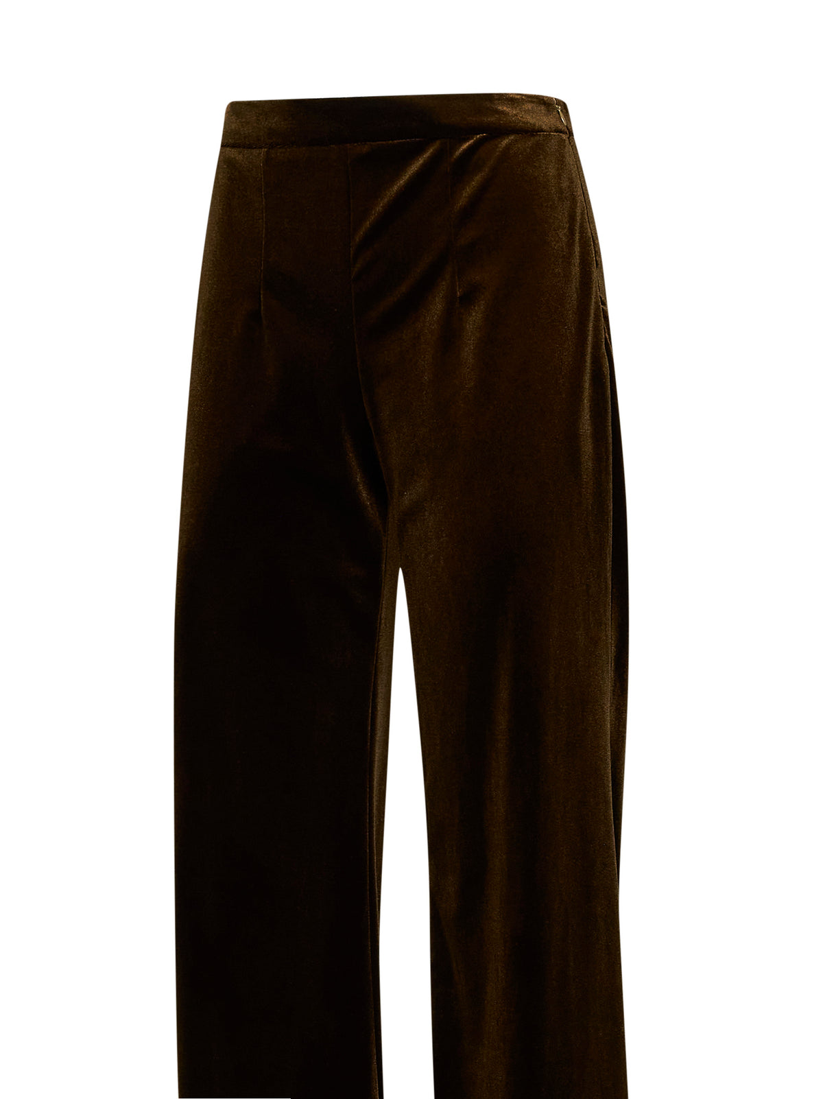 Pantaloni a zampa Polder in velluto stretch oliva
