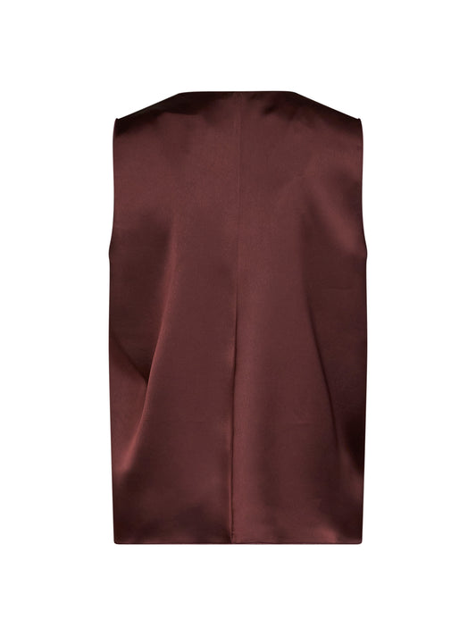 Wine envers satin Telby V-neck tank top