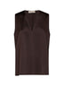 Chocolate envers satin Telby V-neck tank top