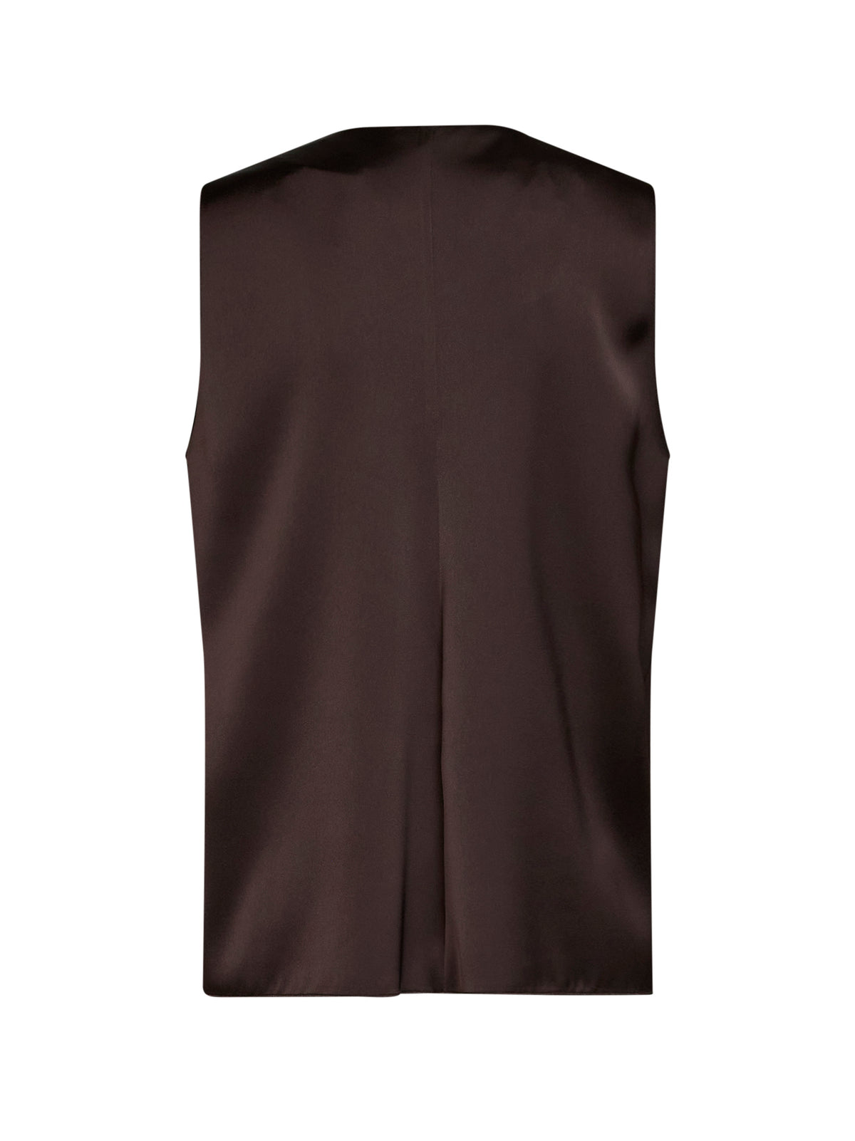 Chocolate envers satin Telby V-neck tank top