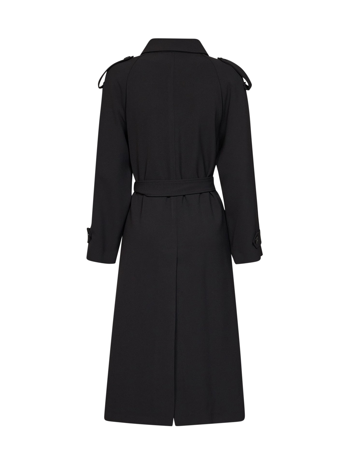 Trench con cintura Telly in cady stretch nero