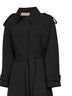 Trench con cintura Telly in cady stretch nero