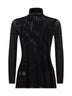 Top dolcevita Tunvera in tulle stretch nero