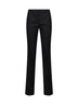 Pantaloni slim-fit svasati in misto lana stretch nera