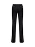 Pantaloni slim-fit svasati in misto lana stretch nera