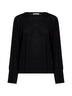 Maglia in lana nera con retro in tulle plissé