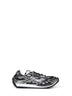 Black and silver lightweight technical fabric and mesh Orbit sneakers.