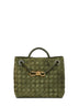 Green tweed Small Andiamo top handle bag