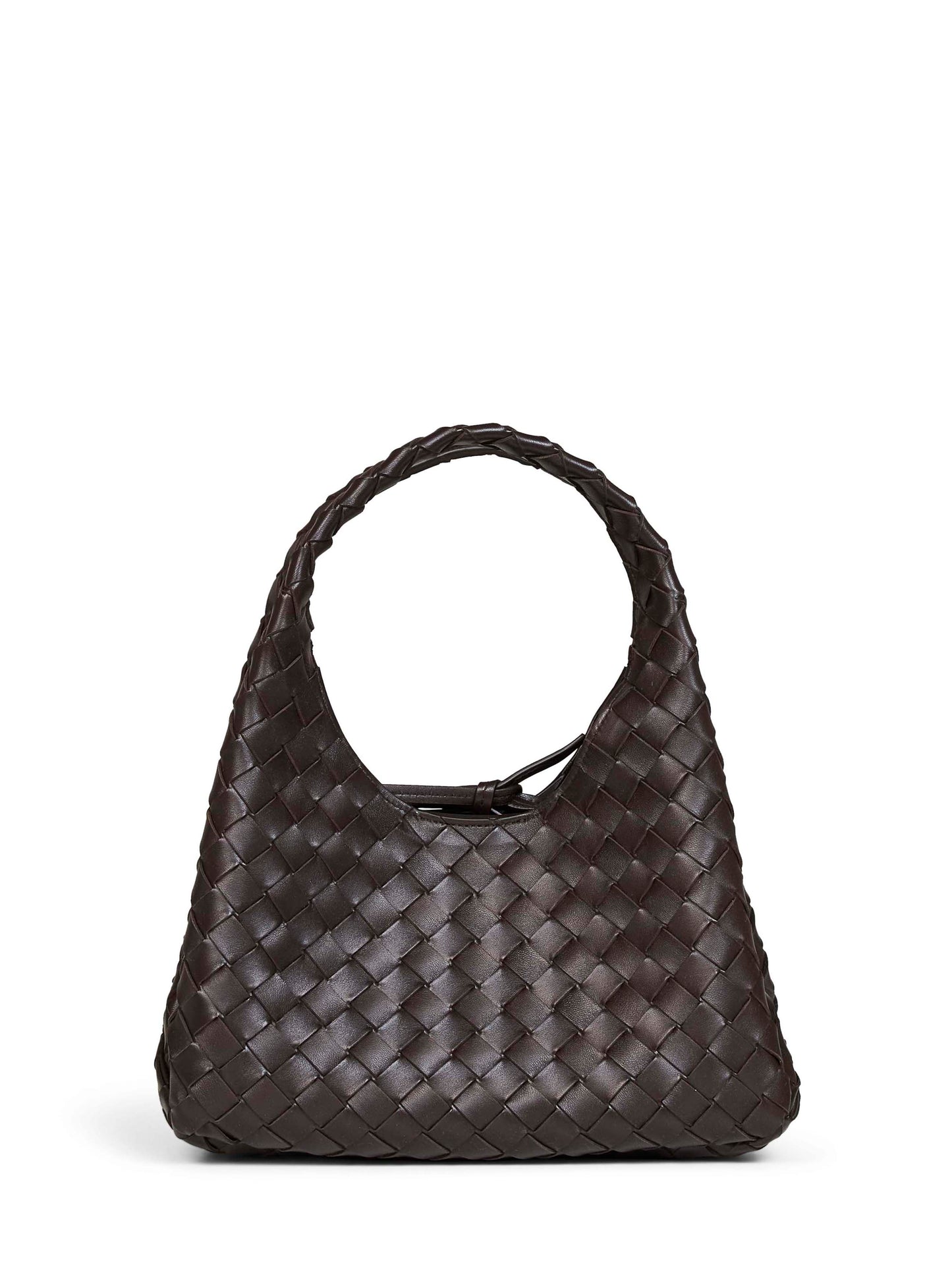 Borsa a spalla Campana piccola marrone fondant