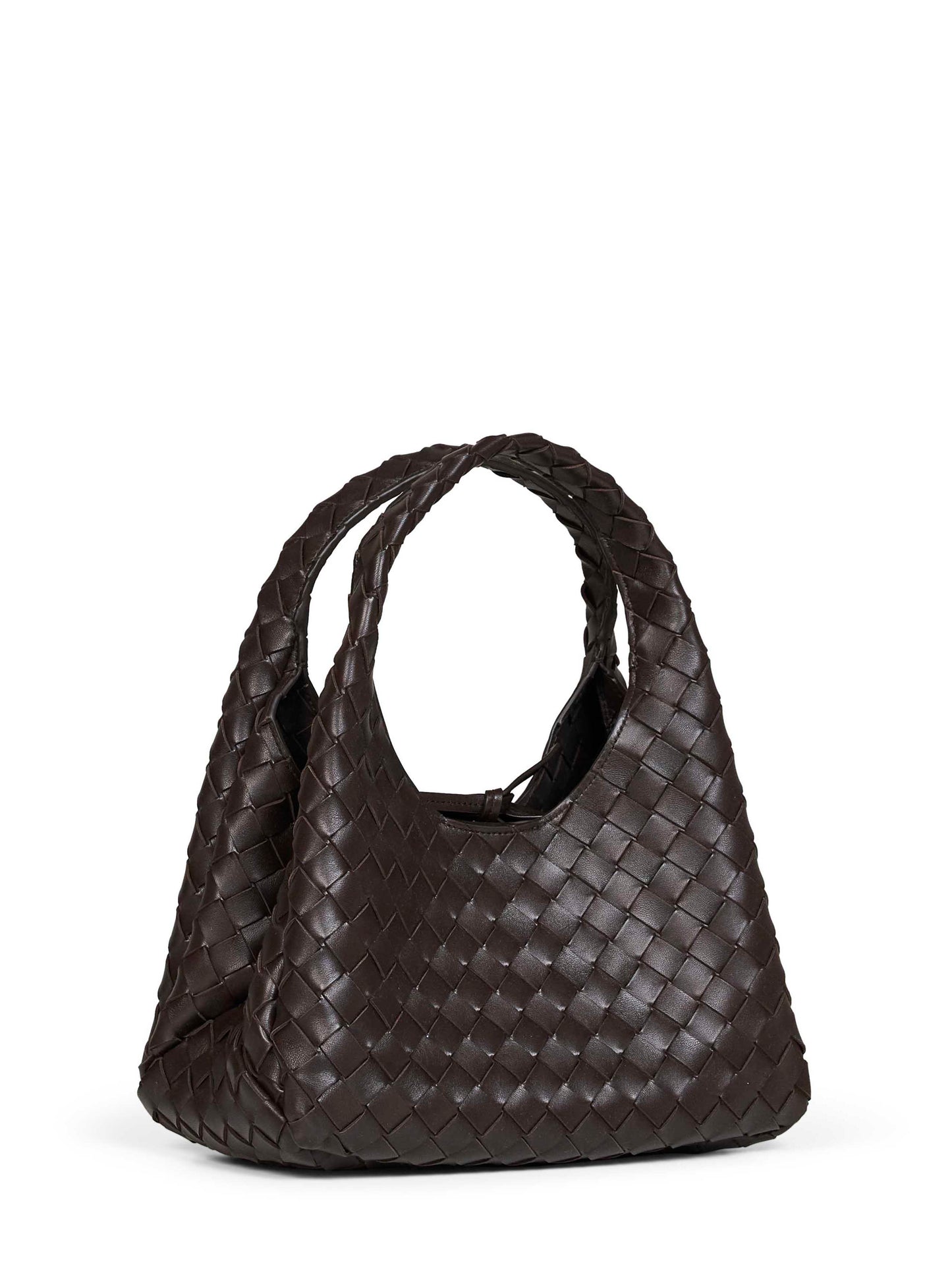 Borsa a spalla Campana piccola marrone fondant