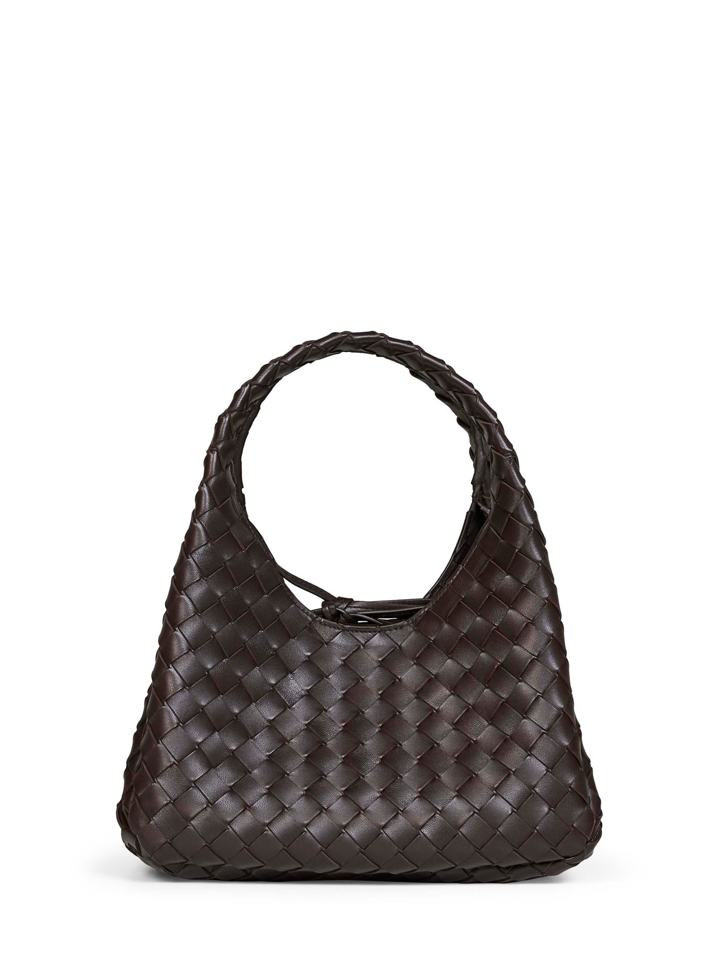 Borsa a spalla Campana piccola marrone fondant