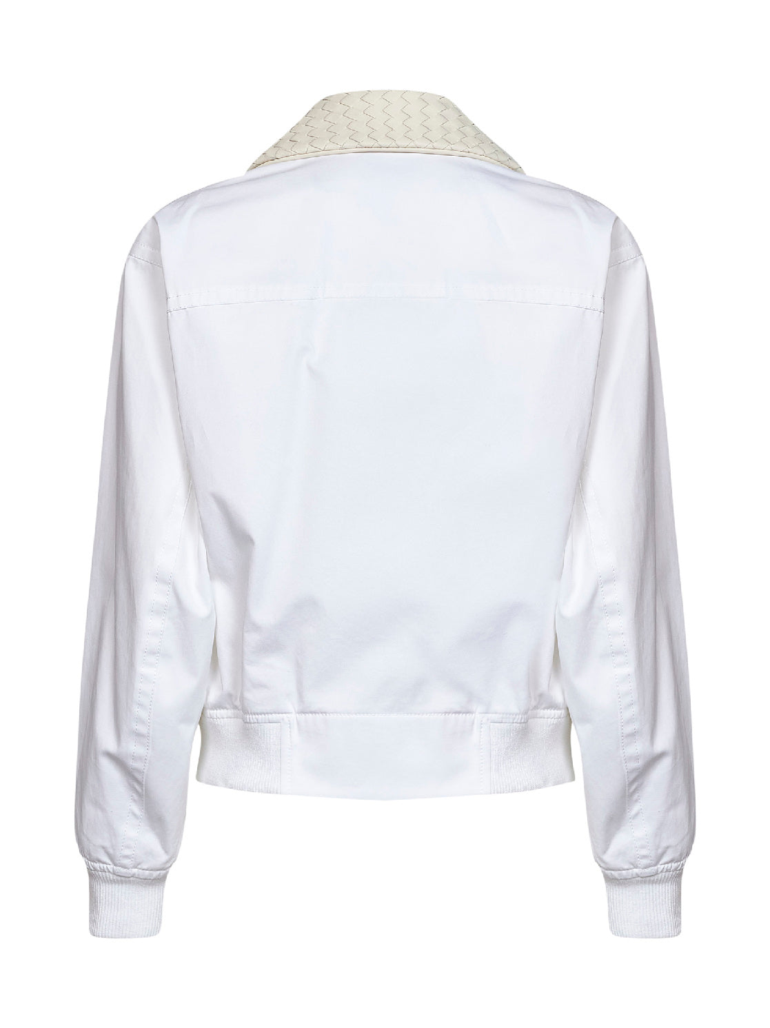 Giacca in cotone leggero impermeabile bianco con colletto Intrecciato