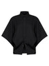 Black lightweight wool twill draped shirt