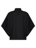 Black lightweight wool twill draped shirt