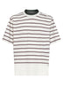 White striped cotton layered T-shirt