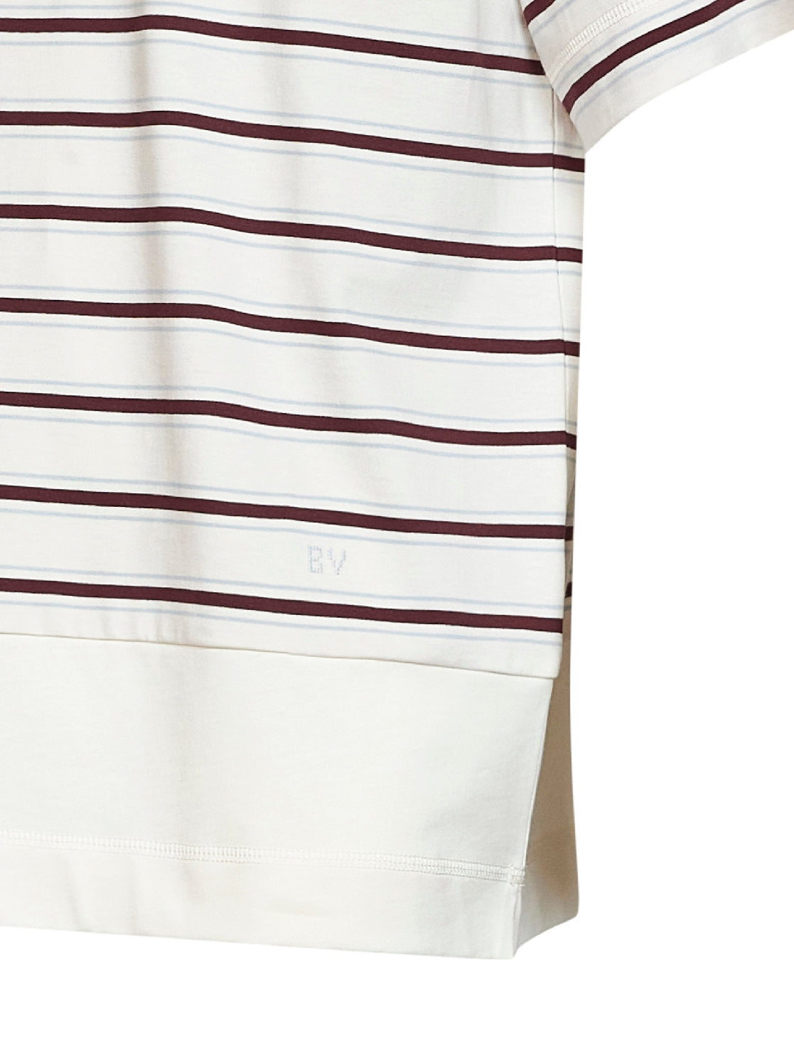 White striped cotton layered T-shirt