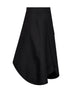 Black compact cotton canvas long asymmetric skirt