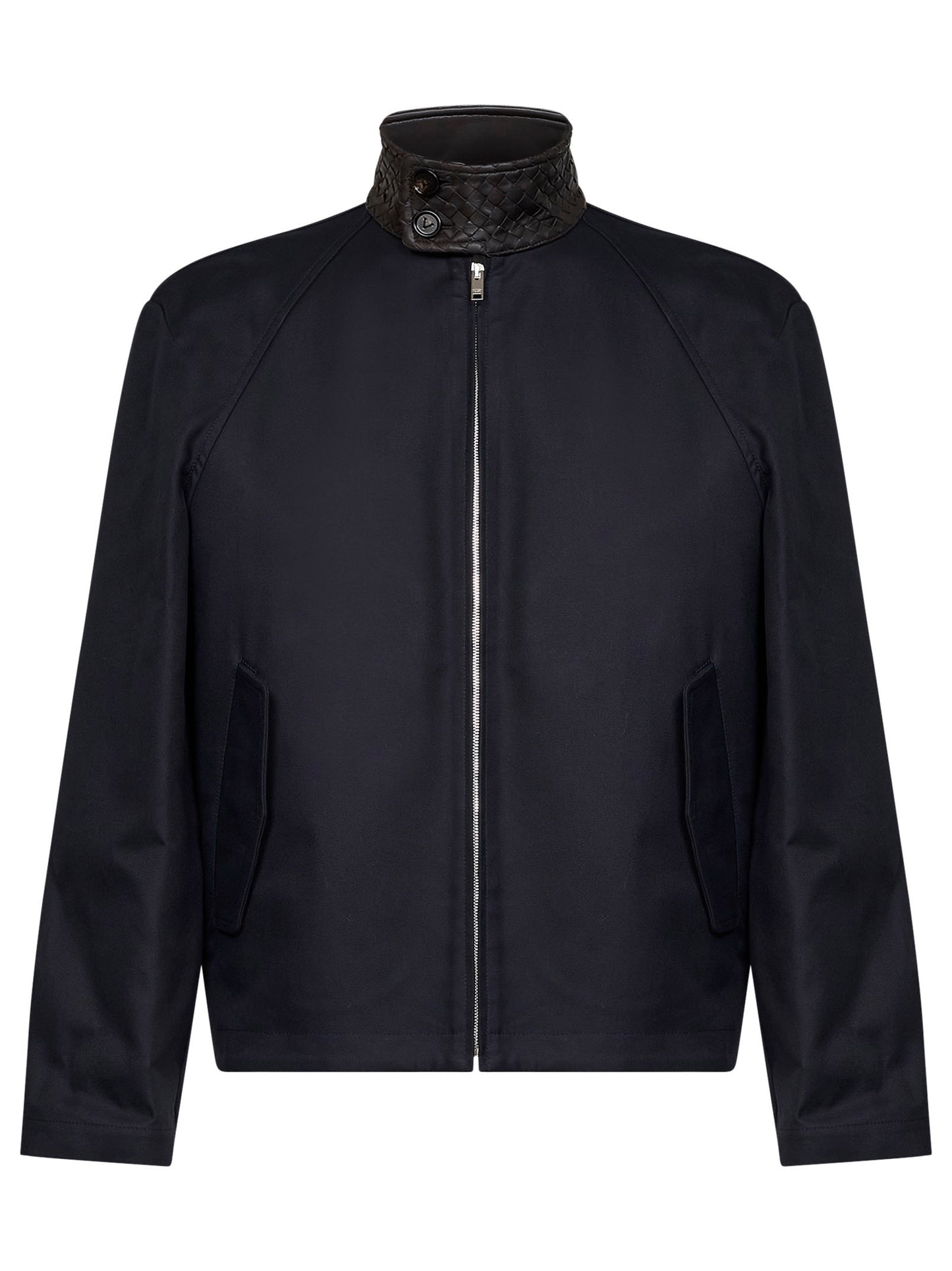 Giacca Harrington in gabardine di cotone blu notte