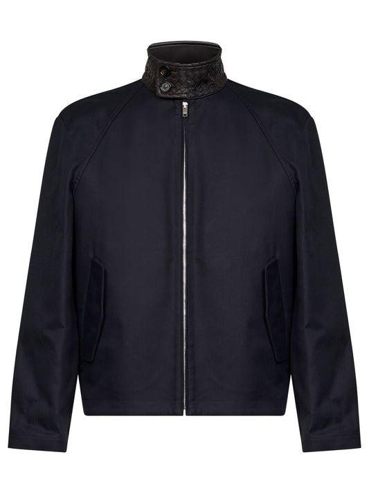 Giacca Harrington in gabardine di cotone blu notte