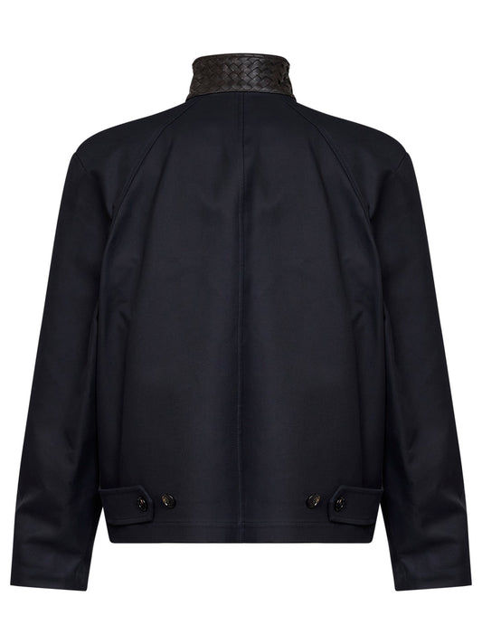 Giacca Harrington in gabardine di cotone blu notte