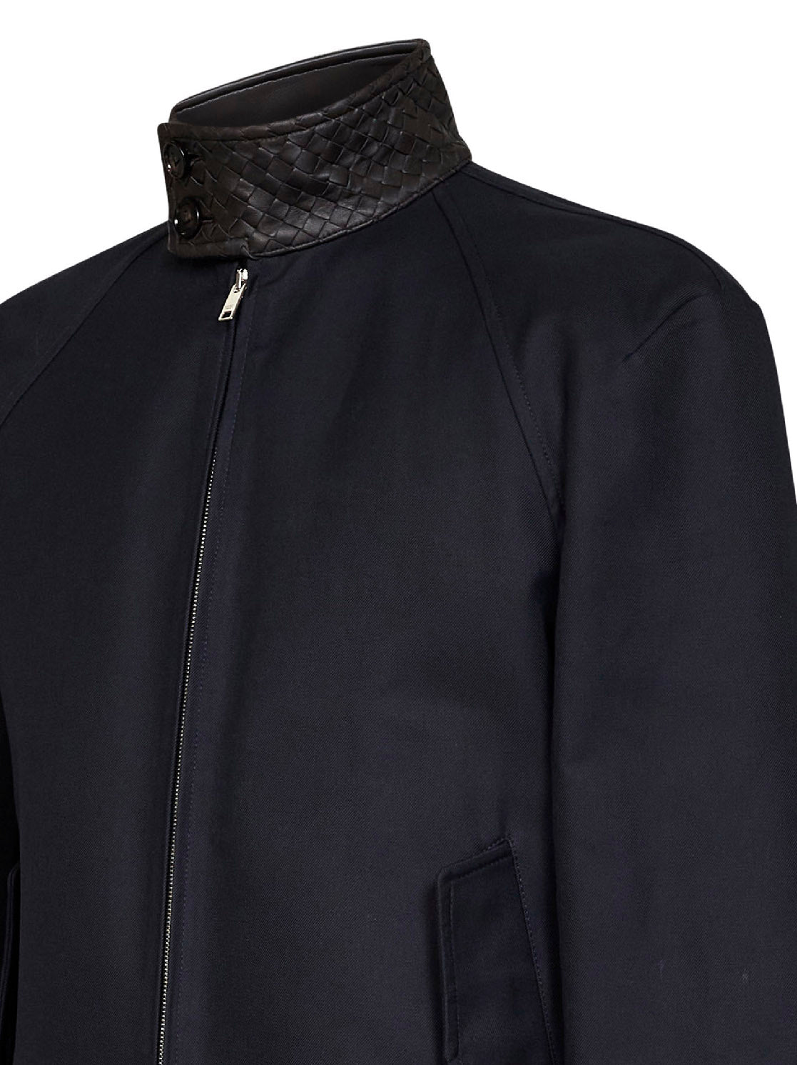 Giacca Harrington in gabardine di cotone blu notte