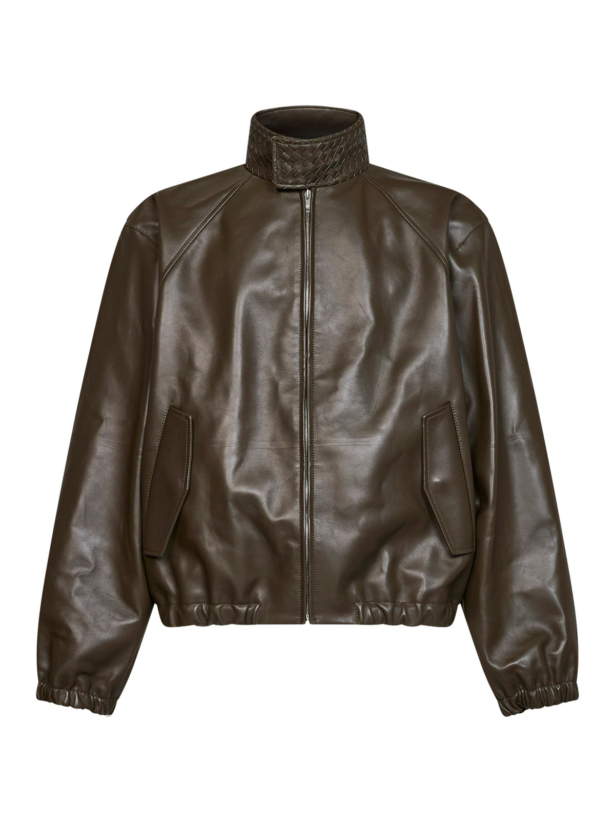 Wader green soft glossy lambskin jacket