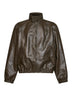Wader green soft glossy lambskin jacket