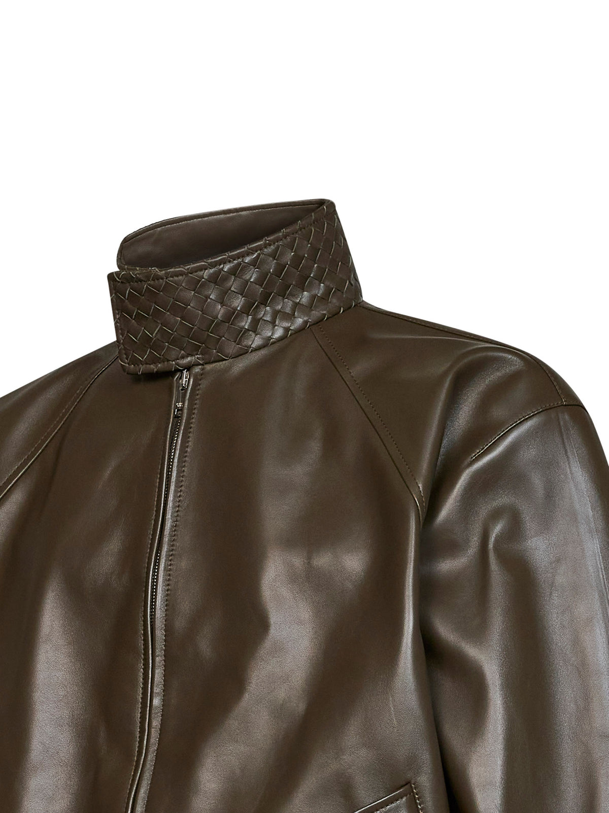 Wader green soft glossy lambskin jacket