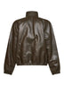 Wader green soft glossy lambskin jacket