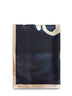 Midnight blue silk scarf with graphic print