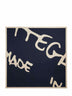Midnight blue silk scarf with graphic print