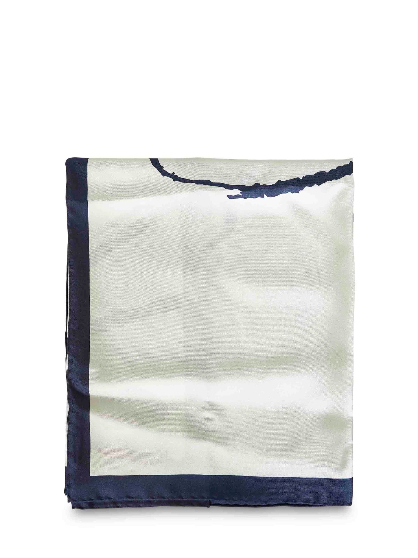 Pale herb green silk scarf with graphic print
