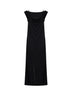 Black viscose crêpe jersey long dress